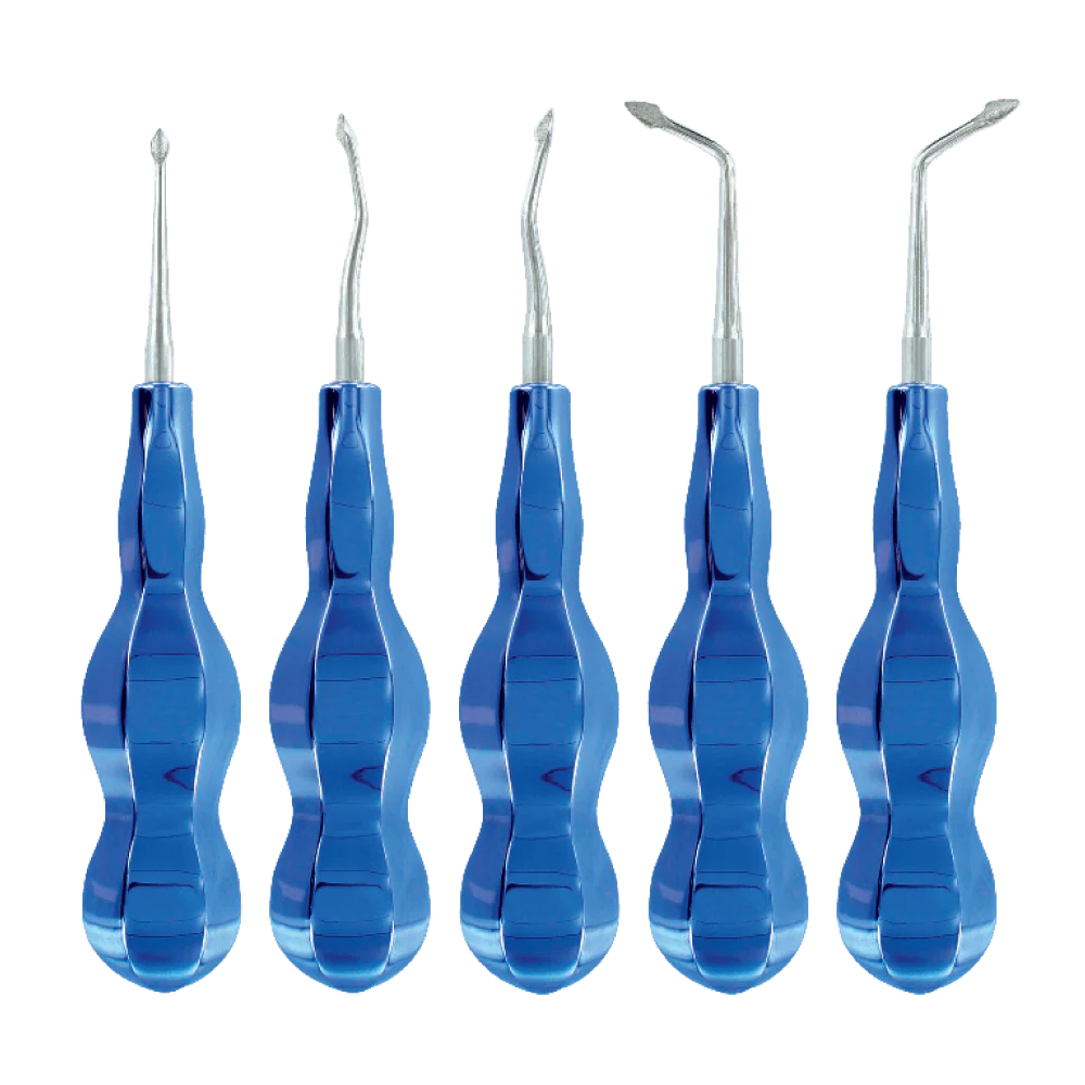 Atraumatic Extraction Elevator Kit 5pc - Blue Line Luxation Diamond Coated Tips - Image 7
