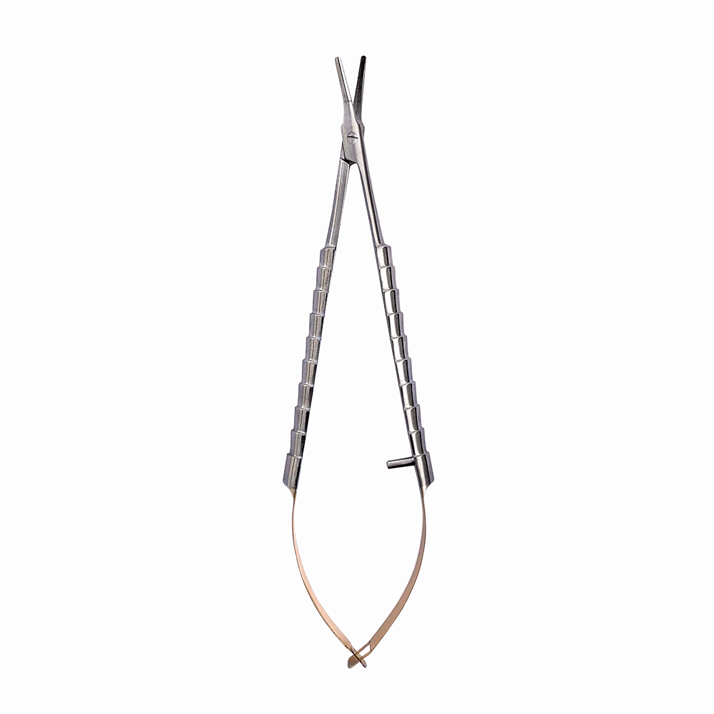 Castroviejo Scissors - Blunt End, 14cm..TC Insert, One Side Serration - Image 2
